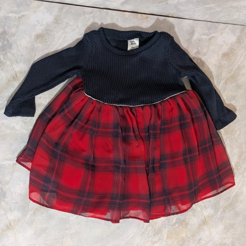 Baby B'gosh Long Sleeve Plaid Dress 9M